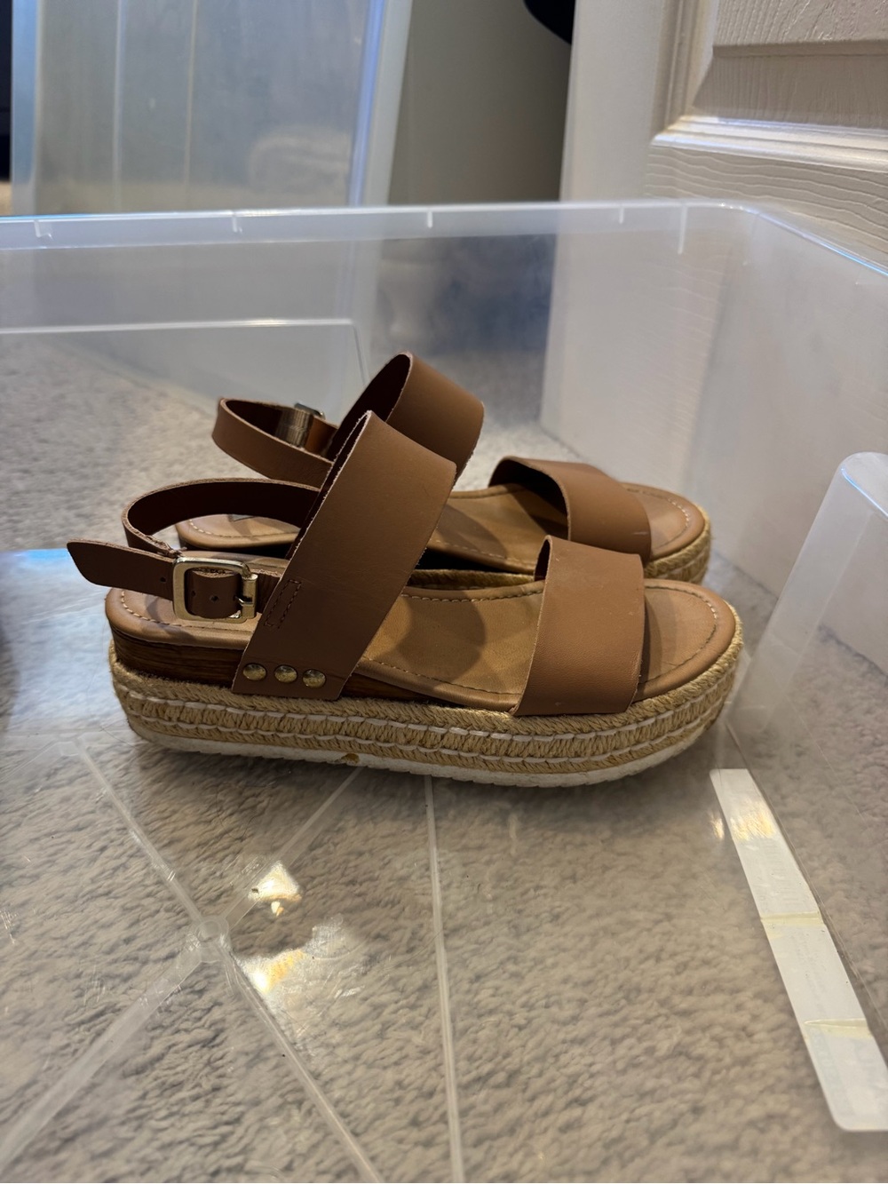 Steve Madden Brown Double-Strap Slingback Sandals - Picture 3 of 3